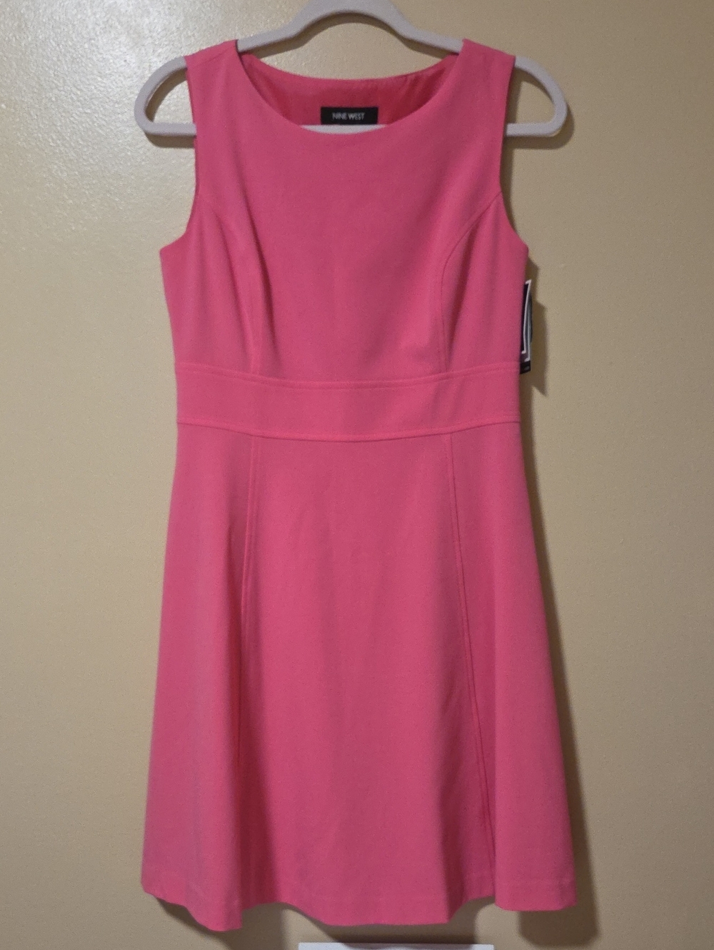 Nine West Bright Pink Sleeveless Midi Dress 4